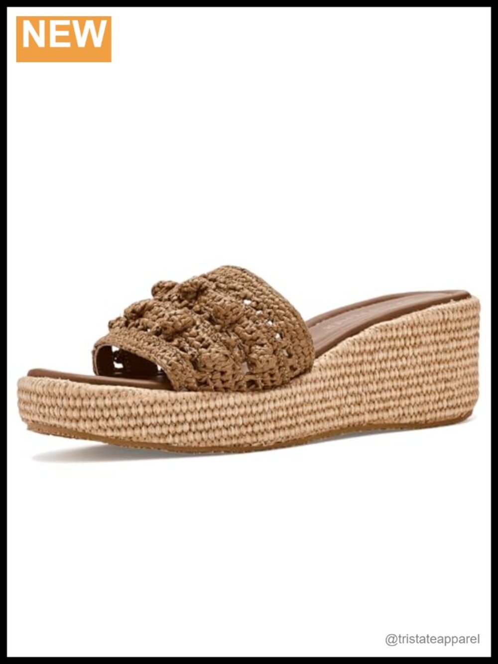Braided Raffia Wedge Sandal Slip On Open Toe Casual Summer